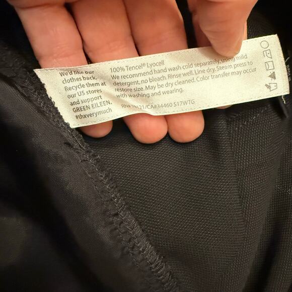 Eileen Fisher Wide Leg Pants Black Small Side Zip Minimalist Lagenlook Ankle - Picture 7 of 8